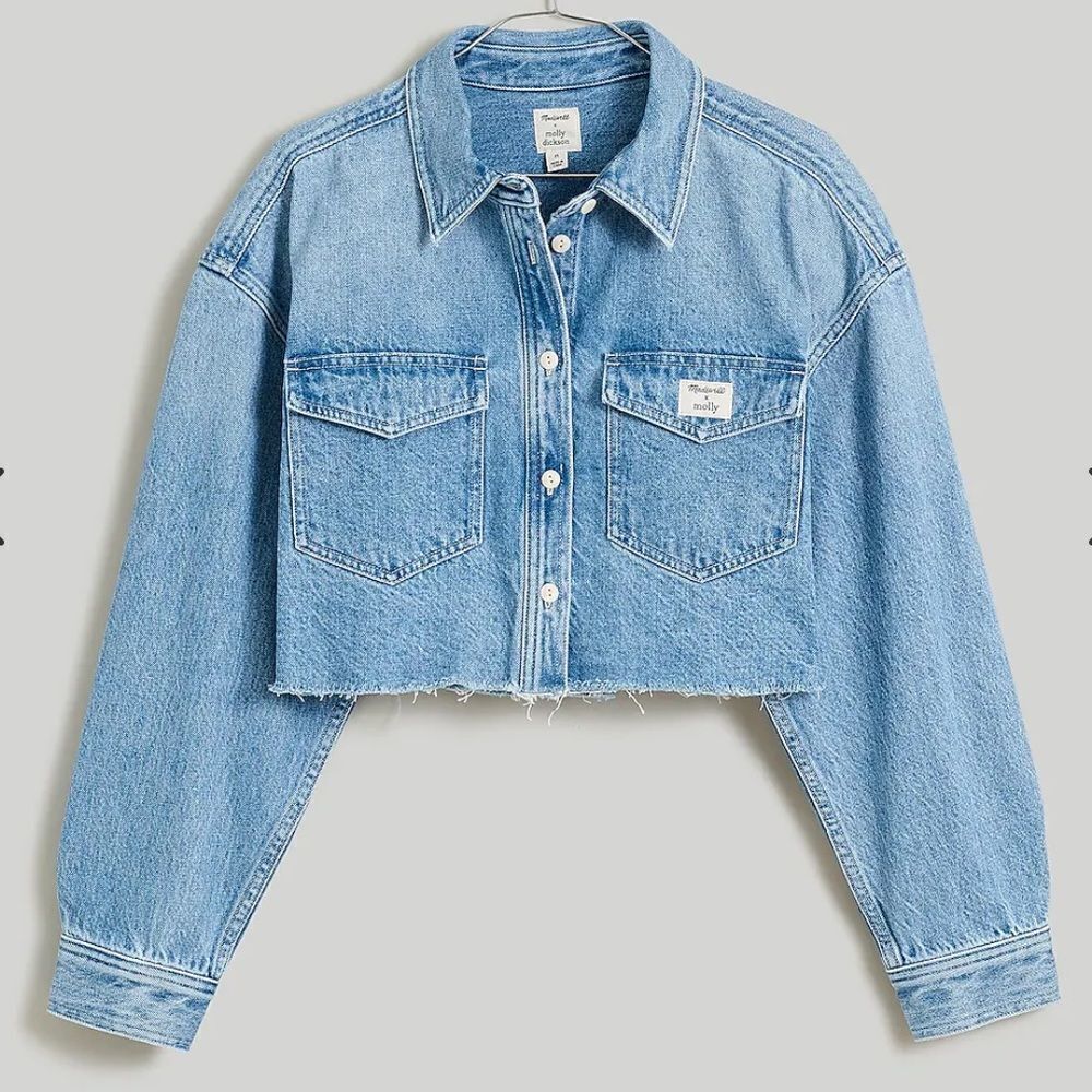 Madewell x Molly Dickson Denim Oversized Crop Shirt